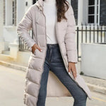 Winter New Hooded Mid Length Slim Fit Warm Long Sleeve Solid Color Jacket For Women,3 Colors RT220
