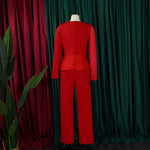 Luxury Jumpsuits & Rompers for Women Round Neck Beaded Transparent Sleeve High Waisted Elegant Female Birthday Party Overalls RT220