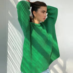 Casual O-neck Long Sleeve Sweater Blouse Office Lady Autumn Winter Fashion Elegant Solid Knitted Sweater For Women 2023 Female RT220