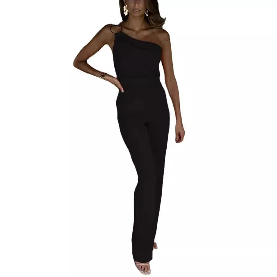2024 Summer Europe and The United States Sexy Women's Solid Color Nightclub Jumpsuit Casual Pants RT220
