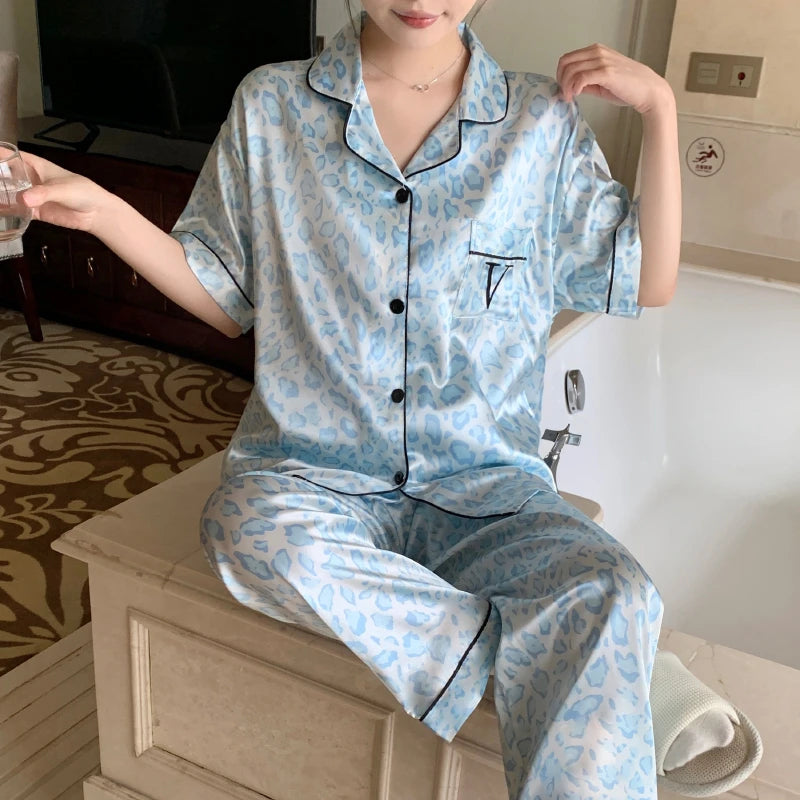 Honey Peach Print Lace Korean Ins Style Pajamas Women Y2k Three-piece Set Classy Sweet Cute Lady Lounge 2024 New Spring Homewear RT220