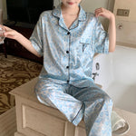 Honey Peach Print Lace Korean Ins Style Pajamas Women Y2k Three-piece Set Classy Sweet Cute Lady Lounge 2024 New Spring Homewear RT220