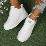 Women's Vulcanize Shoes Flat Classic Sports Lace Up Skateboard Board Shoe Walking White Running Sneakers zapatos de mujer RT220