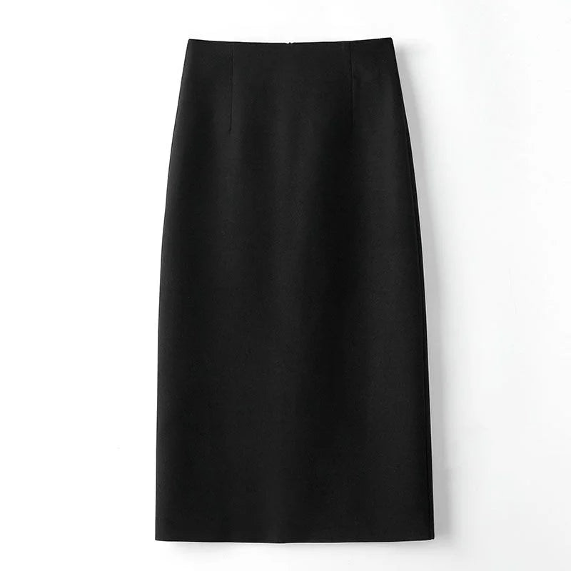 Office Lady Fashion Slim Solid Skirt Koreon Clothing Spring Summer Streetwear New High Waist Elegant Straight Midi Casual Skirts RT220