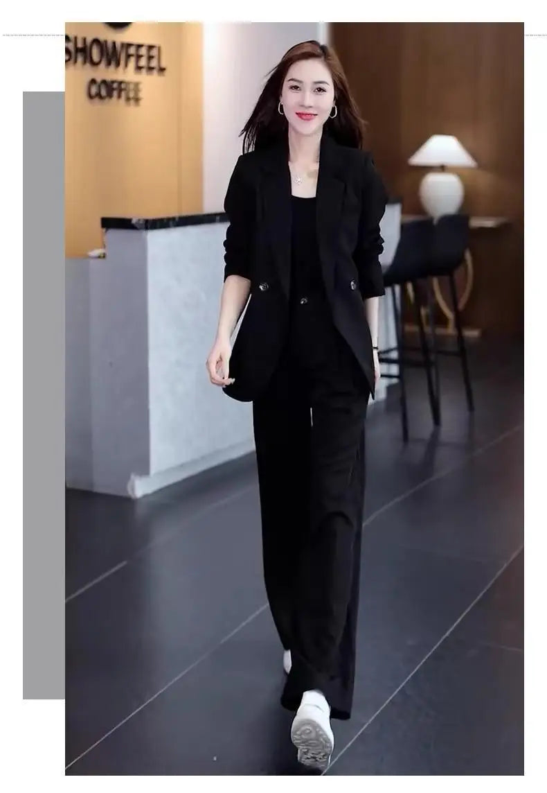 Women's 2025 Spring New Fashionable and Stylish Professional Suit Two Piece Set Korean Elegant Casual Suit Pants Two Piece Set RT220