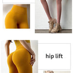 High Waist Solid Leggings Women Seamless Slim Tights Fitness Yoga Elastic Leggings Push Up Butt Knit Fashion Gym Workout Pants RT220