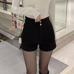 Plus Velvet Thicker Shorts Women Korean Style All-match Sexy Kpop High Waist Autumn Winter Club Streetwear Fashion Solid Buttons RT220