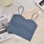 2024 Fashion Summer Sexy Sports Bras for Women Push Up Lingerie Ice Silk Seamless Word Sling Female Tube Top White Top Tanks RT220