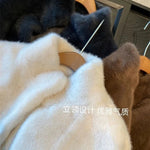 2024 Women Solid Color Stand Collar Mink Fur Top Female Long Sleeves Fox Fur Jacket Spring Autumn Lady Short Leather Fur Outwear RT220