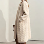 Women Fur Cardigan Thickened Long2025Spring And Autumn V-neck Jacket Female Loose Simple Leisure With Buttons Faux Fur Mink Coat RT220