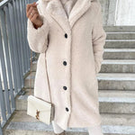 Women Faux Fur Thin Long Coat Warm Autumn Winter Teddy Female Casual Coat Oversized Soft Fluffy Fleece Jackets Overcoat RT220