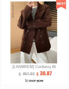 [LANMREM] Faux Fur Thick Warm Coats Lapel Single Breasted Office Lady Elegant Female Outwear Fashion 2025 Winter New 26C1095 RT220