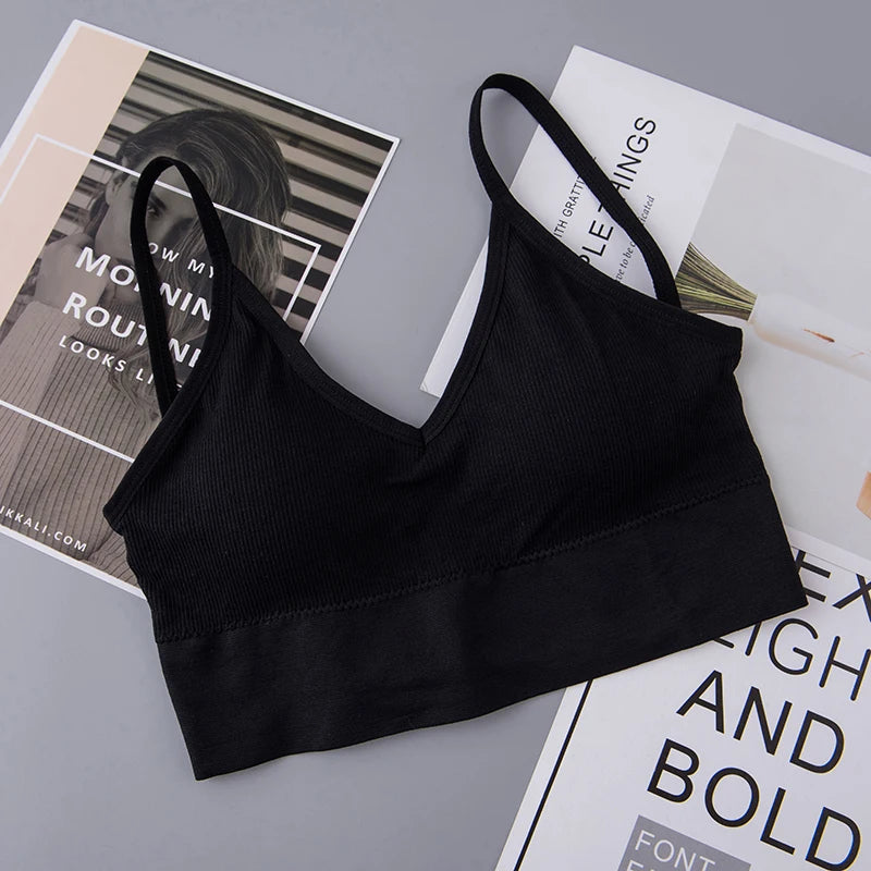 Women's Bra Tube Top Crop Top Female Seamless Back Outdoor Sports Underwear Bra For Women Cotton Female Bra Tops Brassiere RT220