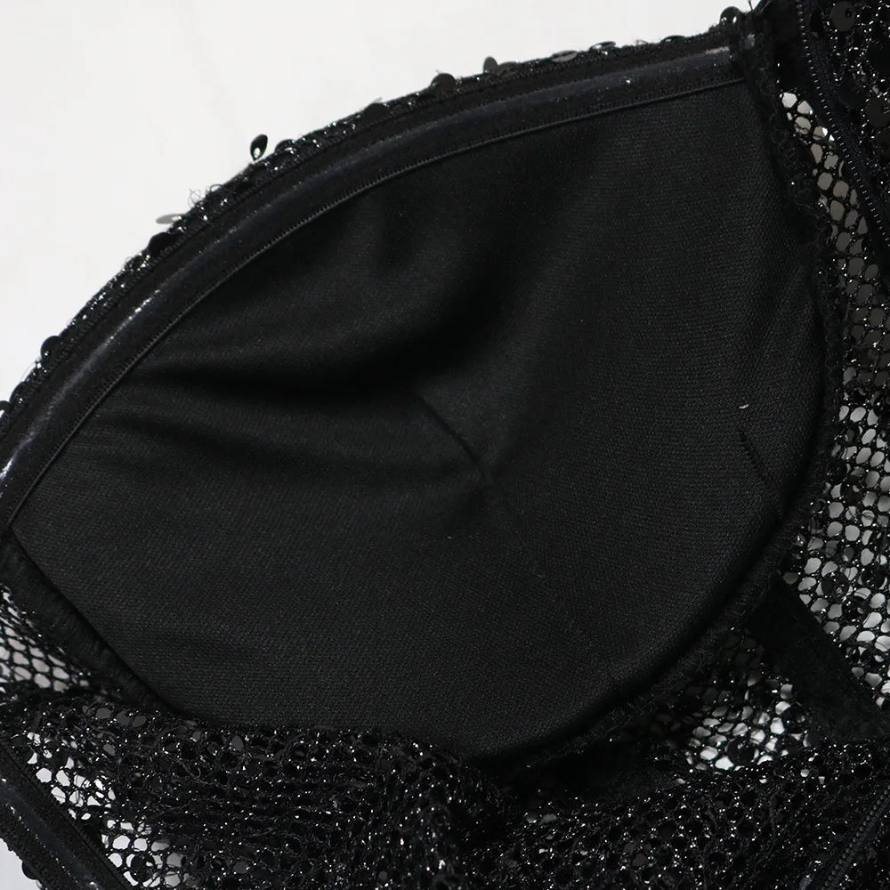 Long Dresses With Sleeves Strapless Sequin Womens Dresses See-through Elegant Party Evening Dress Birthday Prom Maxi Dress XSY22 RT220