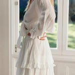 Sexy Cascading Ruffles Women Long Sleeve Mini Dress Deep V-Neck Lace-Up Casual Ladies Party Dress Sweet Streetwear Dropshipping RT220