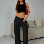 Loose Wide Leg Pants Women's Casual Knitted Loose Long Trousers Spring Summer New Style Elastic Waist Comfortable Female Fashion RT220