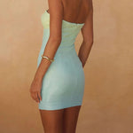 Summer Sexy Lady Backless Mini Party Dress Women Elegant Sequined Slim Fit Dress Female Casual Printing Strapless Dress Vestidos RT220