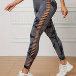 Women Seamless Tie Dye Hollow out Sports Pant Yoga Gym High Waist Workout Leggings Stretchy Women's Activewear RT220