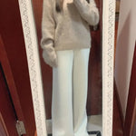 Autumn and Winter New High-waisted Loose Wool Knitted Wide-leg Trousers for Women To Wear Straight Leg Wide-leg Moped Trousers RT220
