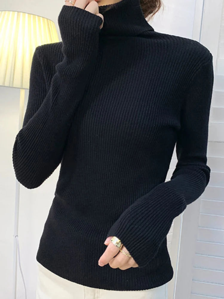 Women Fall Turtleneck Sweater Knitted Soft Pullovers Cashmere Jumpers Basic Soft Sweaters For Women 2025 Autumn Winter RT220