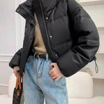 Women Leather Down Jacket Winter 2025 High End Genuine Sheepskin Down Coat Outdoor Thicked Warm Short Puffer Jacket Streetwear RT220