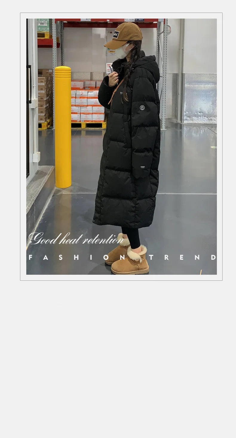 ITOOLIN Women oversize Loose Coat Zipper Pockets Down Coat Turtleneck Thicken Long Coat Casual Parkas Women 2023 Autumn Winter RT220