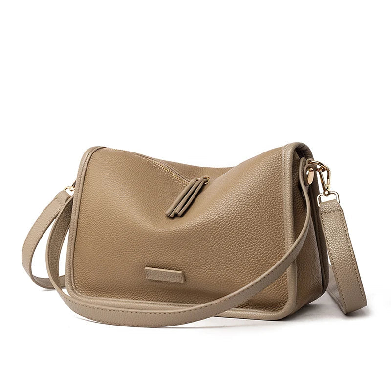 Soft Genuine Leather Messenger Bag Women Design Shoulder Crossbody Bag Purse Fashion Female High Quality Cow Leather Handbag New RT220