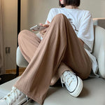 Thin Summer Wide-leg Pants Ice Filament Permeability Women Spring  Women Elastic Waist Stright Long Wide Leg Pants Casual Female RT220