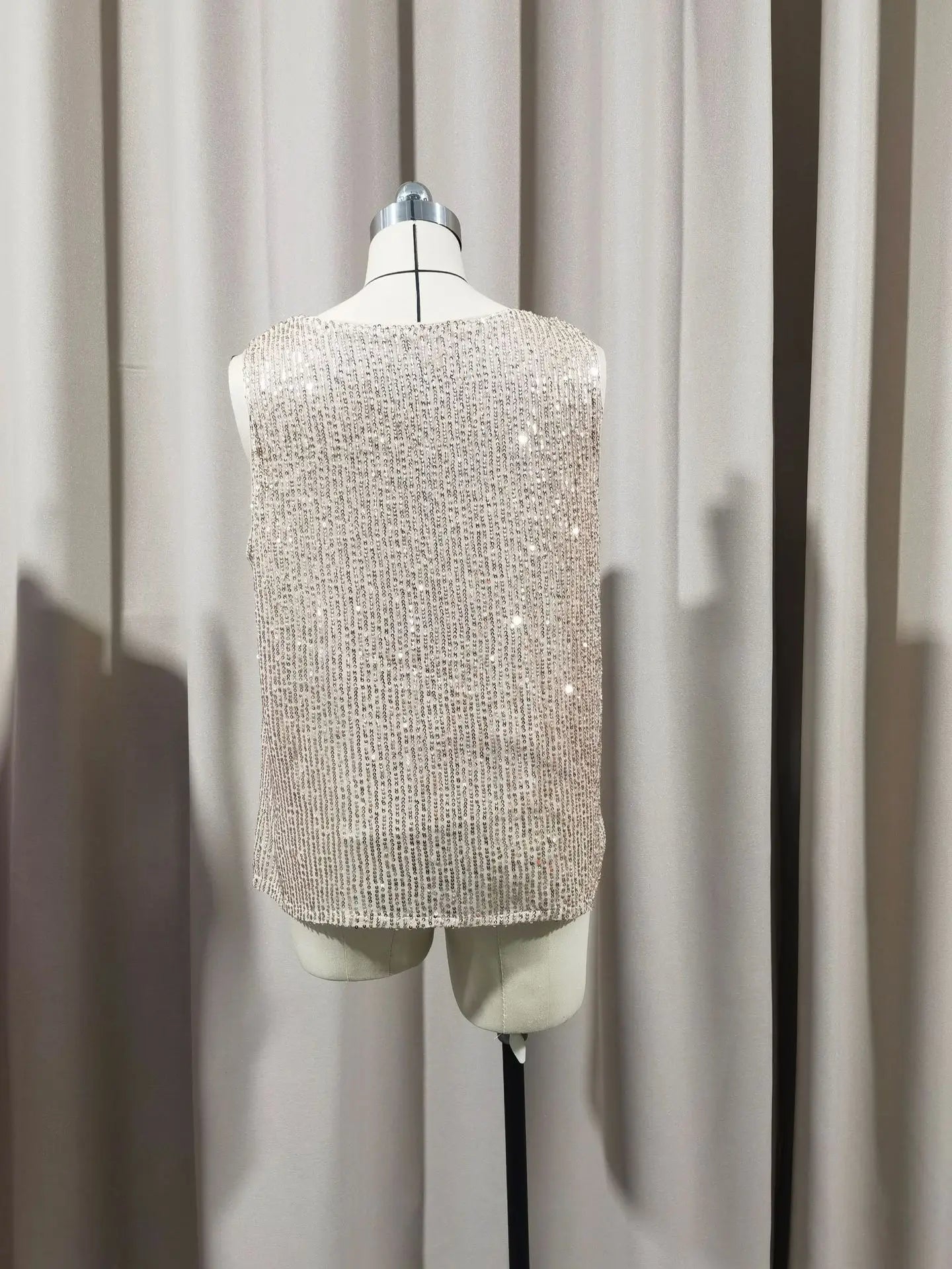 Women Top Shiny Glitter Sequin Sleeveless T-shirt Vest Tank Tops Fashion Sexy Camis New Cocktail Party Clubwear Evening T-shirts RT220