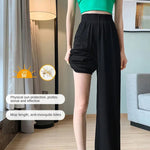 Thin Summer Wide-leg Pants Ice Filament Permeability Women Spring  Women Elastic Waist Stright Long Wide Leg Pants Casual Female RT220