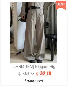 [LANMREM] Pleated Wool Shorts For Women High Waist Straight Office Lady Loose Clothing Korean Style 2025 Summer New 26D8692 RT220