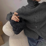 Soft Waxy Cashmere Knit Cardigan European Style Single-Breasted Sweater Long Sleeve Autumn Winter Fashionable Outerwear RT220