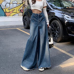Woman High Waist High Street Wide Leg Jeans Female Loose Designer Pants Girls Fashion Y2k Blue Light Blue Gothic Denim Trousers RT220