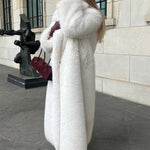 Tossy Winter Fur Feather Overcoat For Women Loose Cardigan Solid Luxury Elegant Jacket Clothes Warm 2025 Fur Feather Outwear RT220