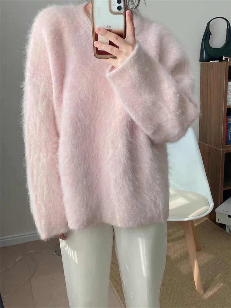 Women Sweater Womens Winter Sweaters Pullover Traf Female Knitting Overszie Long Sleeve Loose Knitted Outerwear Ropa De Mujer RT220