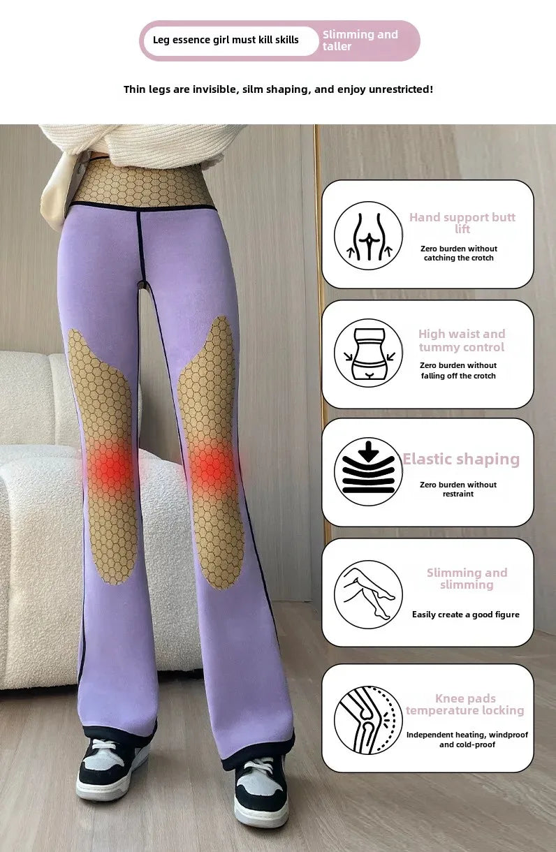 Thickened Black Gold 600g Micro Flared Shark Suit Women's Outerwear High-Waisted Slimming Bell-Bottom Pants High Elasticity RT220