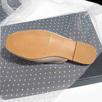 New Summer Fashion Metal Buckle Woman Shoes Half-drag Muller Shoes Women Wear Flat Slippers And Leather Toe-covered Sandals RT220