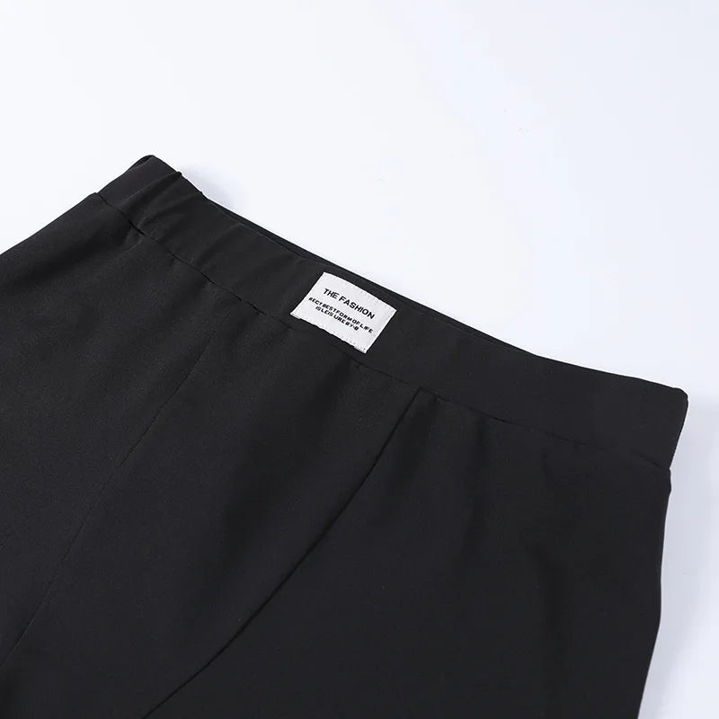 European and American Spring/Summer Round Neck Long Short sleeved 3/4 Shorts Two piece Women's Fashion Sports Versatile Set RT220