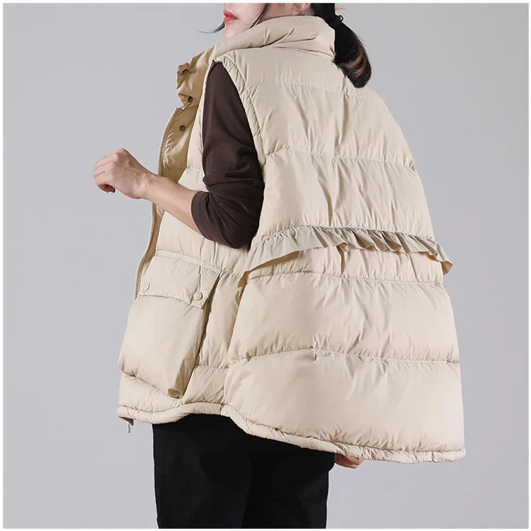 Winter Ultra Light Thin Duck Down Vest Feather Jacket Women Quilted Short Warm Basic Casual Oversize Waistcoat RT220