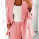 Women's blazer casual long-sleeved top solid color suit collar button simple temperament commuter plus size blazer RT220