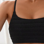 Two-Pieces Women Bikinis Black 2025 Push-Up Padded Bra High Waisted Bikini Set Swimsuit Swimwear Bathing Suit Beachwear Biquini RT220