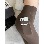 Mia Muse Autumn Winter Women's Leggings High Waist Letter Print Butt Lift Athletic Fitting Slim Basics Pants RT220