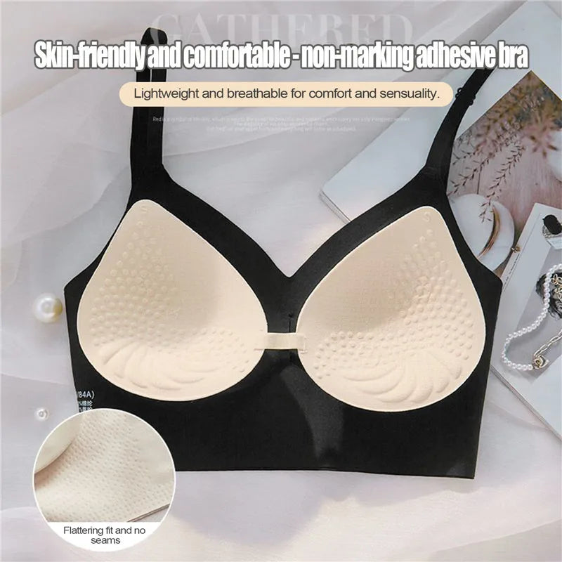 Women Invisible Bra Deep U Plunge Bras Backless Top for Dresses Sexy Lingerie with Transparent Strap Push Up Strapless Underwea RT220