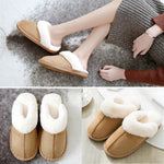 Winter Women Slippers Furry Home Floor Shoes Warm Indoor Slides Men Bedroom Slippers Plush Couples Footwear Soft Non-slip Shoes RT220