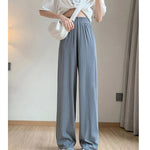 Thin Summer Wide-leg Pants Ice Filament Permeability Women Spring Women Elastic Waist Stright Long Wide Leg Pants Casual Female RT220