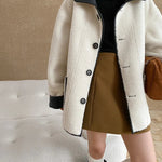 [LANMREM] Faux Fur Thick Warm Coats Lapel Single Breasted Office Lady Elegant Female Outwear Fashion 2025 Winter New 26C1095 RT220