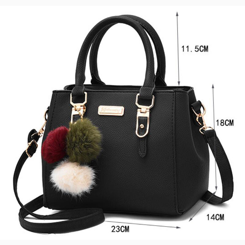 Yogodlns Women Beading Pendant Handbag Ladies Embossed Shoulder Bag Ladies Messenger Bag Hairball Bags High Quality Bag RT220