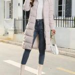 Winter New Hooded Mid Length Slim Fit Warm Long Sleeve Solid Color Jacket For Women,3 Colors RT220