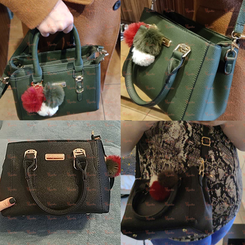 Yogodlns Women Beading Pendant Handbag Ladies Embossed Shoulder Bag Ladies Messenger Bag Hairball Bags High Quality Bag RT220