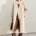 Women Fur Cardigan Thickened Long2025Spring And Autumn V-neck Jacket Female Loose Simple Leisure With Buttons Faux Fur Mink Coat RT220